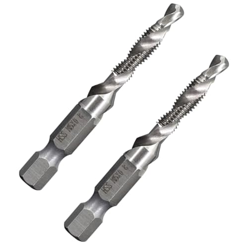 Vroxdrez 2 Stück kombinierter Bohrer Gewindebohrer M6 x 1, TiAlN beschichtet, Spiralschneide aus Kobalt, Ersatzwerkzeug für Metallbearbeitung Vroxdrez 2 Stück kombinierter Bohrer Gewindebohrer M6 x 1, TiAlN beschichtet, Spiralschneide aus Kobalt, Ersatzwerkzeug für Metallbearbeitung von Vroxdrez