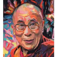 14. Dalai Lama - Portrait Kunstdruck. Original Kunstwerk Giclée Druck Auf Leinwand Oder Papier von VsWallArtDecor