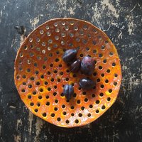 Orange Obstschale-Handmade Keramik-Potteryschüssel-Servierschale-Hochzeitsgeschenk von Vsocks