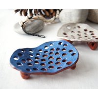 Tiefblau Seifenschale-Keramik Seifenschale-Badezimmerzubehör-Seifenhalter-Entleerung Seifenschale von Vsocks