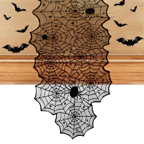 Halloween Tischläufer, Schwarz Spinne Gespenst Deko Tischläufer Spinnennetz Unheimlich Tischwäsche für Halloween-Party,Feiertag,Küche,Esszimmer,Esstisch,Party-Dekoration,drinnen und draußen 18x72 Zoll Halloween Tischläufer, Schwarz Spinne Gespenst Deko Tischläufer Spinnennetz Unheimlich Tischwäsche für Halloween-Party,Feiertag,Küche,Esszimmer,Esstisch,Party-Dekoration,drinnen und draußen 18x72 Zoll von Vspek