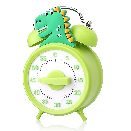 Vspek Timer visivo Bambini Timer Visivo da 55 Minuti Timer Bambini Conto alla Rovescia Silenzioso di Gestione del Tempo per Aule o Riunioni Per Bambini e Adulti- Grüner Dinosaurier von Vspek