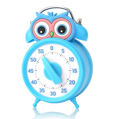 Vspek Timer visivo Bambini Timer Visivo da 55 Minuti Timer Bambini Conto alla Rovescia Silenzioso di Gestione del Tempo per Aule o Riunioni Per Bambini e Adulti- Blaue Eule von Vspek