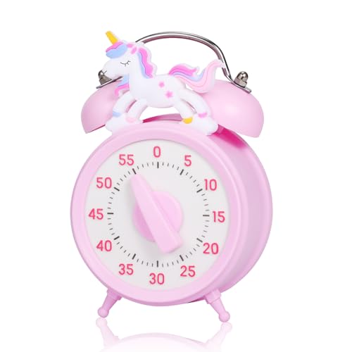 Vspek Timer visivo Bambini Timer Visivo da 55 Minuti Timer Bambini Conto alla Rovescia Silenzioso di Gestione del Tempo per Aule o Riunioni Per Bambini e Adulti-Einhorn-B von Vspek