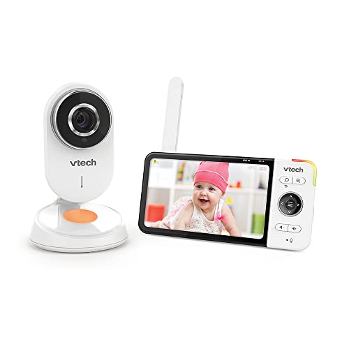 Vtech - BM818 - Wide View HD Video Baby Monitor - 5 Inch Ultra Flat HD Display - Night Light and Lullabies 720p - Version DE White Vtech - BM818 - Wide View HD Video Baby Monitor - 5 Inch Ultra Flat HD Display - Night Light and Lullabies 720p - Version DE White von Vtech