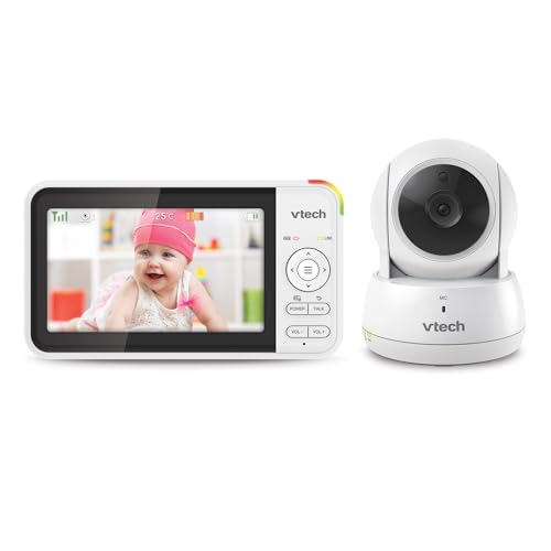Vtech VM924 Baby Monitor with Camera, Pan&Tilt, 5" LCD Screen,Up to 17 Hrs Battery Life,1.33x Zoom,Night Vision,300m Long Range,Soothing Sounds,2-Way Talk von Vtech