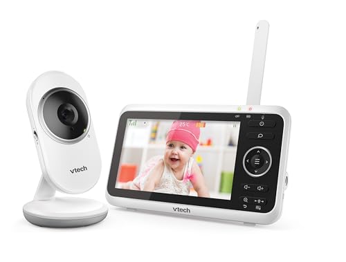 Vtech VM350 Baby Monitor with Camera, 5 Inch Video Baby Monitor with Camera LCD Colour Screen and Night Vision Function with Intercom Function, Lullabies and Sounds Vtech VM350 Baby Monitor with Camera, 5 Inch Video Baby Monitor with Camera LCD Colour Screen and Night Vision Function with Intercom Function, Lullabies and Sounds von Vtech