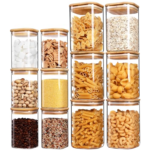 Vtopmart 12er Set Vorratsgläser Mit Deckel, 2 Größen : 1200ml x 6, 600ml x 6, Vorratsdosen Glas Mit Deckel, Vorratsgläser Mit Holzdeckel zur Spaghetti Aufbewahrung Vtopmart 12er Set Vorratsgläser Mit Deckel, 2 Größen : 1200ml x 6, 600ml x 6, Vorratsdosen Glas Mit Deckel, Vorratsgläser Mit Holzdeckel zur Spaghetti Aufbewahrung von Vtopmart