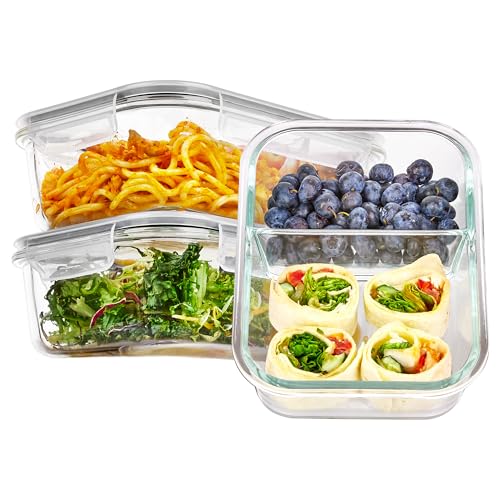 Vtopmart 3Pack 975ml Meal Prep Boxen, Glasbehälter mit Deckel, Frischhaltedosen Glas mit Deckel für Mikrowelle, Ofen, Gefrierschrank und SpüLmaschine Vtopmart 3Pack 975ml Meal Prep Boxen, Glasbehälter mit Deckel, Frischhaltedosen Glas mit Deckel für Mikrowelle, Ofen, Gefrierschrank und SpüLmaschine von Vtopmart