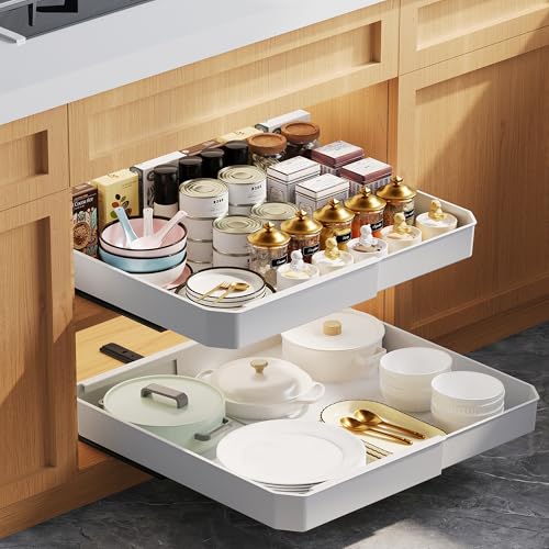 Vtopmart Erweiterbarer Küchenschrank-Organizer zum Ausziehen, selbstklebende Schubladen ohne Bohren für Küchenunterschränke, Regale, Vorratskammern, 2er-Pack Vtopmart Erweiterbarer Küchenschrank-Organizer zum Ausziehen, selbstklebende Schubladen ohne Bohren für Küchenunterschränke, Regale, Vorratskammern, 2er-Pack von Vtopmart
