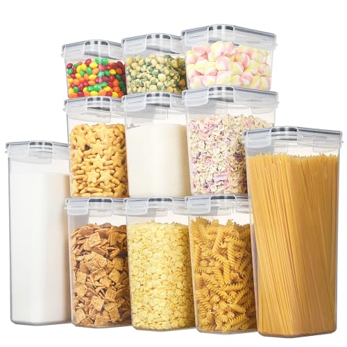Vtopmart Vorratsdosen mit Deckel Luftdicht, Set mit 11 Vorratsbehälter, BPA-frei, Küchen Aufbewahrungsboxen für Mehl, Zucker, Körner, Mit Schreibstift und Etikett von Vtopmart