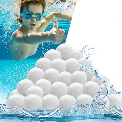 Vueinrg Filterbälle Pool für Sandfilteranlage, 500g Pool Filterballs Ersetzt 18kg Filtersand Quarzsand, Ultraleicht und Wiederverwendbar Poolfilterkugeln Für Filteranlagen von Vueinrg