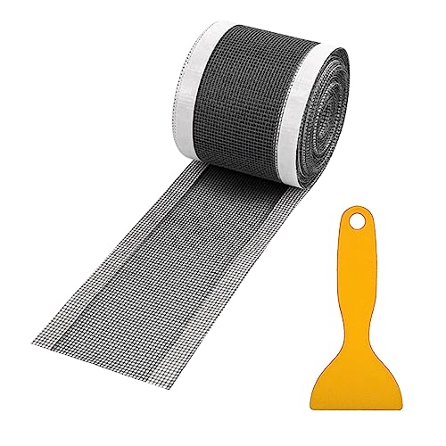 Vueinrg Haarsieb Dusche Einweg Abflusssieb Duschabfluss Haarfänger Duschrinne Abflussfilter Selbstklebend Mesh Aufkleber mit Plastikspachtel für Badewanne Küche Bad (7cm x 10m) von Vueinrg
