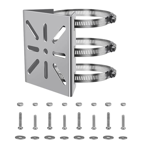 Vueinrg Masthalterung Universal Vertikale Stangenhalterung mit 3 Verstellbaren Klemmen Kamera Halterung für Überwachungskamera Bühnenleuchten Sonnenkollektoren CCTV-Kameras von Vueinrg