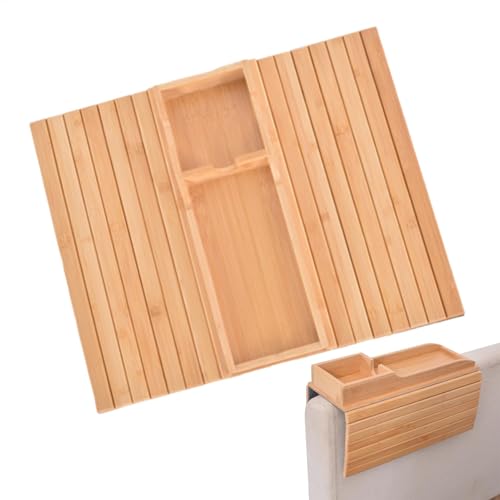 Vuggdt Faltbare Sofa Armlehne Schublade | Sofa -Schublade mit Getränkehalter | Sofa Arm Tischplatte | Abnehmbarer Getränkehalter | rutschfeste Armlehne Organisatoren für Snack Getränk von Vuggdt