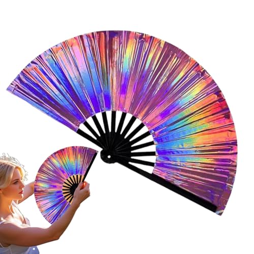 Vuggdt Faltbarer Handfächer | Großer Hand-Faltfächer - Chinesische Japanische Foto-Requisiten, Mode-Accessoires mit Holzrahmen für Tanzen, Cosplay, Party-Dekorationen von Vuggdt