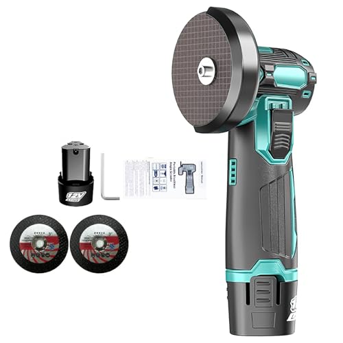 ﻿ ﻿ ﻿ Mini Akku-Winkelschleifer 76mm 12V 2 Akkus Bürstenloser Motor Akku Mini Leistungsstarker Trennschleifer 19500r/min 500W Mini Akkuflex Trennscheiben,stark und robust (1 Akku 1 Ladegerät) von Vulaop
