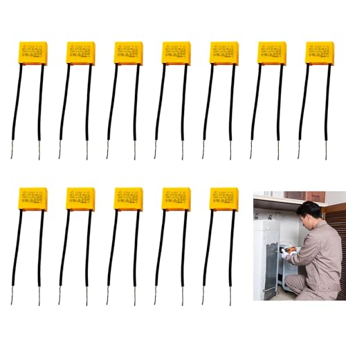 12 Stück Entstörkondensator LED, LED Entstörer Kondensator 0,33µF 275V X2 Radial, Störkondensator LED Lampe, Reduziert LED-Blinken und Glimmen, Ideal für Radioschutz und Elektronische Geräte von Vulcyxa