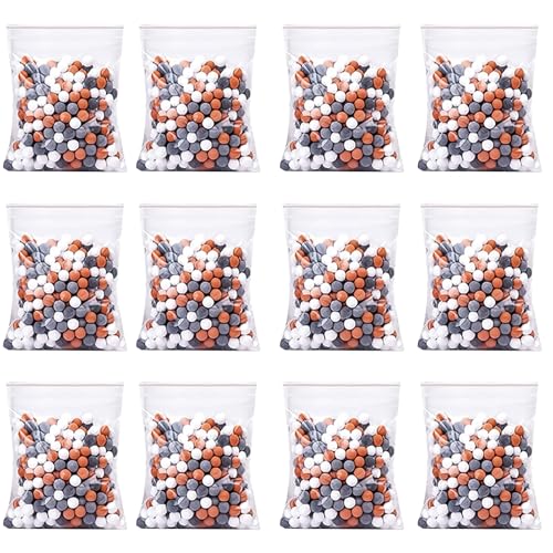 Mineralkugeln, Mineralperlen Nachfüllset, Mineral Duschbälle, Duschkopf Anti-Kalk-Ersatz mit Negativen Ionen, Fördert Haut- und Haarpflege, Ideal für Handbrausen mit Ionenfilter (12) von Vulcyxa