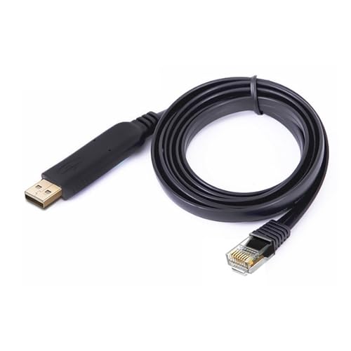 Vulcyxa 1,8m USB zu RJ45 Konsolenkabel Kompatibel mit Cisco Hochleistungs-Datenkabel für Switch Router Firewall Server Netzwerkgeräte, Plug & Play, unterstützt Windows Linux Mac OS, ESD-Schutz Vulcyxa 1,8m USB zu RJ45 Konsolenkabel Kompatibel mit Cisco Hochleistungs-Datenkabel für Switch Router Firewall Server Netzwerkgeräte, Plug & Play, unterstützt Windows Linux Mac OS, ESD-Schutz von Vulcyxa