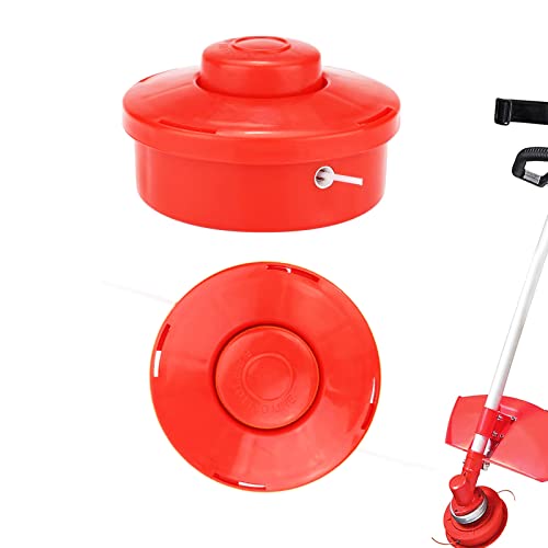 Vulevirtue 2 Stück Universal Rasentrimmerkopf Trimmerkopf M10 x 1.25 Doppelfadenkopf für Motorsense Fadenspule,Aluminium Fadenkopf Rasentrimmer Kopf,für Motorsense Freischneider (Rot) von Vulevirtue
