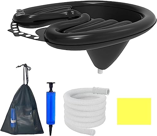 3Pcs Aufblasbare Haarwaschbecken,Mobiles Shampoo Waschbecken Pvc Faltbares Haarwaschbecken Tragbares Aufblasbares Waschbecken Mit Luftpumpe Und Drainage Für Salon, Senioren, Schwangere Frau (Schwarz) von Vulevirtue