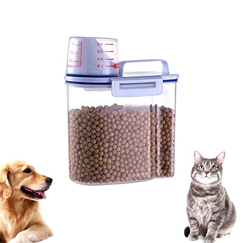 Pet Food Container,Katzenfutter Vorratsdose,Vorratsdosen mit Deckel Luftdicht Katzenfutter,mit Messbecher, Wasserdichter transparent futtercontainer,für Hunde Katzen Vögel Lagerung von Reis(1.5KG) von Vulevirtue