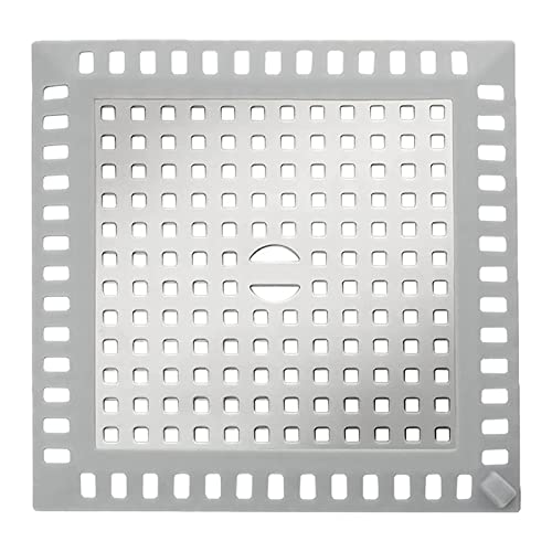 Quadrat Abflussschutz, Edelstahl Abflussgitter,Abflusssieb Dusche, Waschbecken Sieb Sieb für Spülbecken,12.5 x 12.5 cm(Silberner) von Vulevirtue