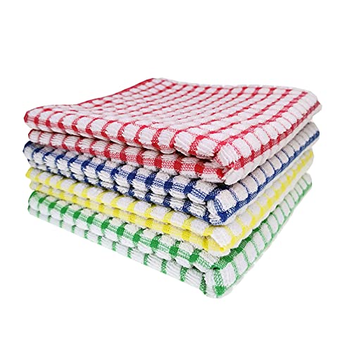 Vulevirtue Premium Geschirrtücher 4er Set Küchentücher Geschirrtücher Baumwolle 100% Baumwolle 4 Farben, geeignet für Küche/Kantine/Snackbar/Barglas (11 × 16 Zoll) von Vulevirtue