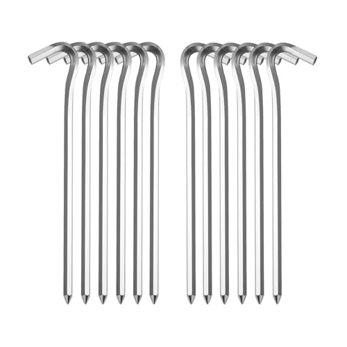12 Stück Zeltheringe,heringe Zelt,Lange und robuste Erdnägel für Harte Böden und normalen,ideal für Garten,Camping, Angeln und Zelten 12 Stück Zeltheringe,heringe Zelt,Lange und robuste Erdnägel für Harte Böden und normalen,ideal für Garten,Camping, Angeln und Zelten von Vunpok