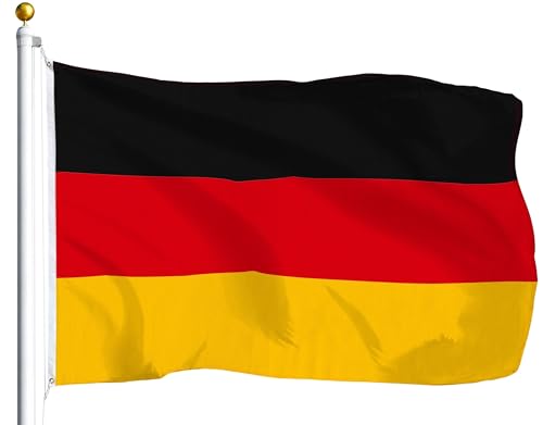 Deutschland Flagge 90x150cm - Wetterbeständige Fahne mit Messingösen, 100% Polyester, Nicht leicht zu brechen lebendigen Farben,ideal für Flaggen-Liebhaber In Jeder Ecke, Parade, Festival, Party, Karn Deutschland Flagge 90x150cm - Wetterbeständige Fahne mit Messingösen, 100% Polyester, Nicht leicht zu brechen lebendigen Farben,ideal für Flaggen-Liebhaber In Jeder Ecke, Parade, Festival, Party, Karn von Vunpok