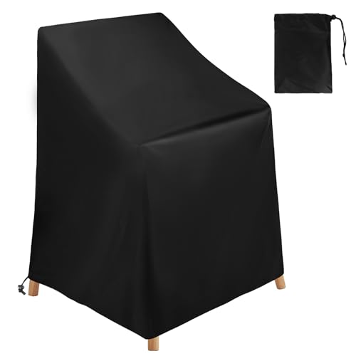 Vunpok Gartenstühle Abdeckung Schutzhülle für Stapelstühle Winterfest Abdeckhaube UV-Beständig Abdeckhülle für Gartenmöbel schutzhülle gartenmöbel Gartenstuhl Stuhlüberzug 64x64x70/120 cm von Vunpok