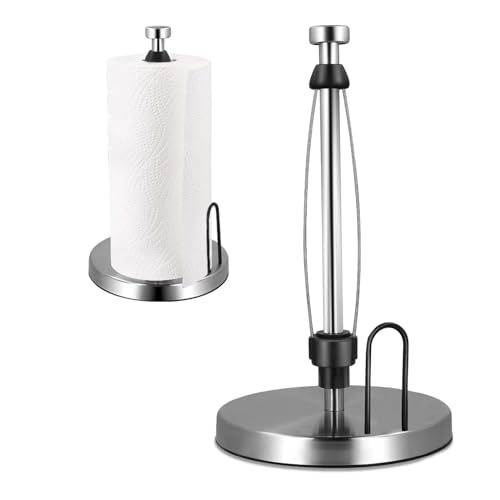 Halterung küchenrolle,Küchenrollenhalter Stehend Edelstahl，Küchenrollenhalter Ohne Bohren,Küchenrollenhalter mit Dämpfungseffekt,Küchenrollenhalter Wand/Unter Schrank,Paper Towel Holder für Küche von Vusddy