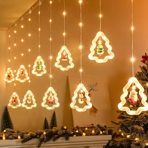 LED String Light Christmas Curtain Light,Fairy Light String Christmas Gifts 3M,Window Decoration Light for Christmas Party,Weihnachtsbeleuchtung Innen Außen Wasserdicht fürWeihnachtendeko,Fensterdeko von Vusddy
