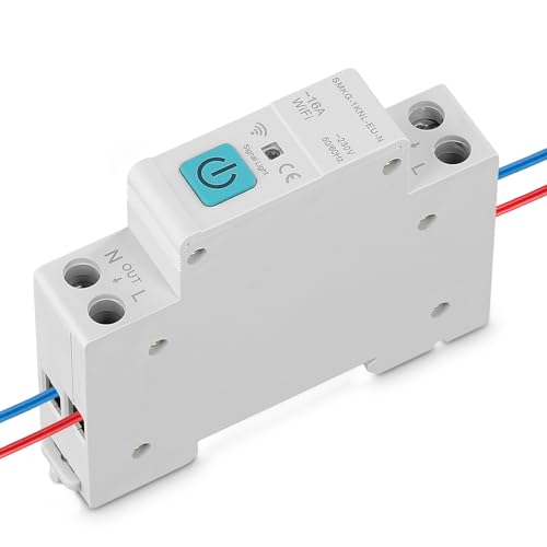 Vusddy Smart Life WIFI 1P Hutschiene für Smart Home,Leitungsschutzschalter Wlan Hutschiene Schalter,Smart Home APP Fernsteuerung,Ansicht der Verschiedenen Stromdaten 35 mm DIN-Schienenmontage von Vusddy