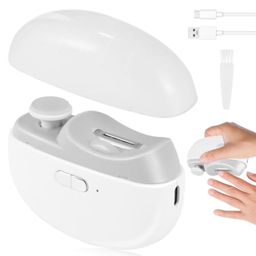 Vusddy 2-in-1 Elektrische Nagelknipser und Nagelfeile für Babys, automatischer Nagelschneider mit Licht, Akku-Nageltrimmer, sicher für Kinder, Erwachsene und Senioren, 2 Geschwindigkeiten von Vusddy