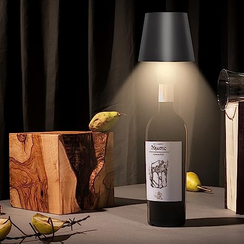 Vusddy Flaschen-Lampe,Tischlampe Kabellos,Touch Dimmbar 3 Farben,Usb Aufladbar, Ip 54 Flaschenlampe Für Innen Und Außen,Flaschen-Lampe Für Schlafzimmer,Wohnzimmer,Restaurant,Bars(Black) von Vusddy