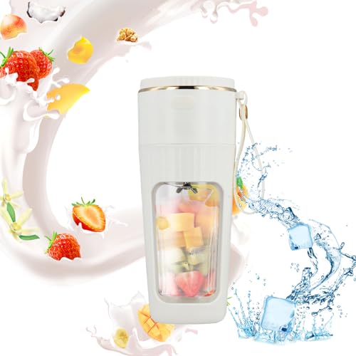 Vusddy Tragbarer Mixer für Smoothies und Shakes, Mini Smoothie Maker to Go, Portable Blender Klein Entsafter für Fitness, Reisen, Büro, 340ml, 10 superscharfen Klingen, Wiederaufladbarem USB von Vusddy