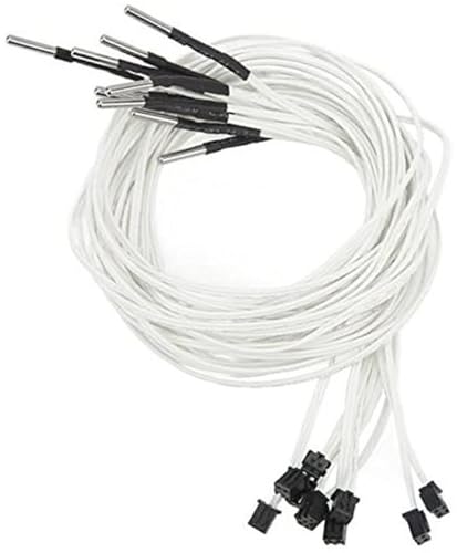 Vuzmode 10 STÜCKE 3D-Drucker NTC-Thermistor, 3950 100 K Ohm Thermistor-Temperatursensor XH2.54 2-poliger Thermistorsensor 3D-Druckerteil, for Ender 3 5 Pro CR6 CR10 3D-Drucker 3D-Drucker-Thermistor von Vuzmode
