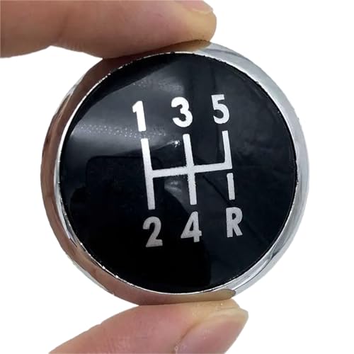 Vuzmode 5/6, for Superb, for VW, Transport T5 T5.1 Gp 2003-2011 Schaltknauf-Abdeckkappe Emblem-Abzeichen-Tyling-Zubehör Schaltknaufkappe(12345r Black) von Vuzmode