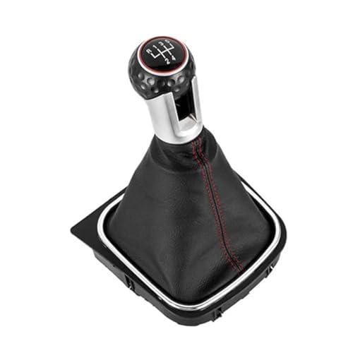 Vuzmode 5/6-Gang-Schalthebelmanschettenabdeckung, for VW, for Golf, for 6 MK6 GTI GTD R20 2009–2013, 5/6-Gang-Schaltknauf, Auto-Stickhebel, Handballmanschette Schaltsackabdeckung(BLACK 5 Speed) von Vuzmode