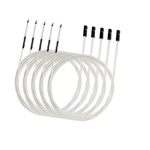 Vuzmode 5 Stück NTC 3950 100K Thermistor mit 1 Meter Verkabelung und Buchsenstiftkopf for RepRap 3D-Drucker-Heizbett, for Hot End 3D-Drucker-Thermistor von Vuzmode