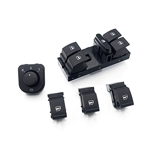 Vuzmode 5PCS SET Power Seite Spiegel Schalter Fenster Taste, for Volkswagen, for VW, for Jetta Mk5, for Golf 5 6 Für, for Tiguan, for Passat B6 CC Seitenspiegelschalter Vuzmode 5PCS SET Power Seite Spiegel Schalter Fenster Taste, for Volkswagen, for VW, for Jetta Mk5, for Golf 5 6 Für, for Tiguan, for Passat B6 CC Seitenspiegelschalter von Vuzmode
