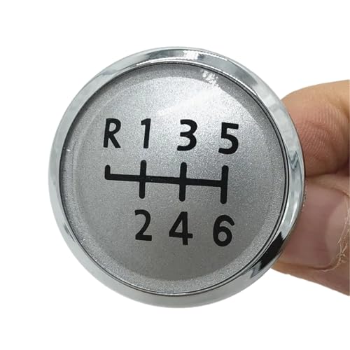 Vuzmode For VW, Transport T5 T5.1 GP 2003–2011 5/6, for Superb, Schalthebelknauf, obere Abdeckkappe, Emblem-Abzeichen, Zubehör Schaltknaufkappe(Silver 6) von Vuzmode