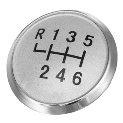 Vuzmode For VW, Transport T5 T6 2003 2004 2005 2006 2007 2008-2019 5/6, for Superb, Schaltknauf-Abdeckkappe, Emblem-Abzeichen Schaltknaufkappe(Silvery 6) von Vuzmode