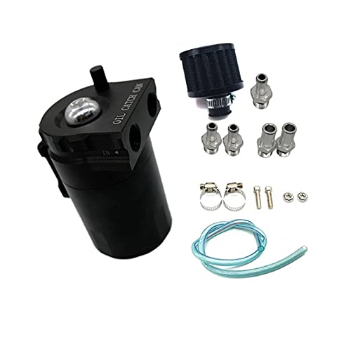 Vuzmode Verblüfft Aluminium Öl Auffangen Können Reservoir Tank Mit Luftfilter Universal 300ML Auto-Luftfilter(BLACK) von Vuzmode