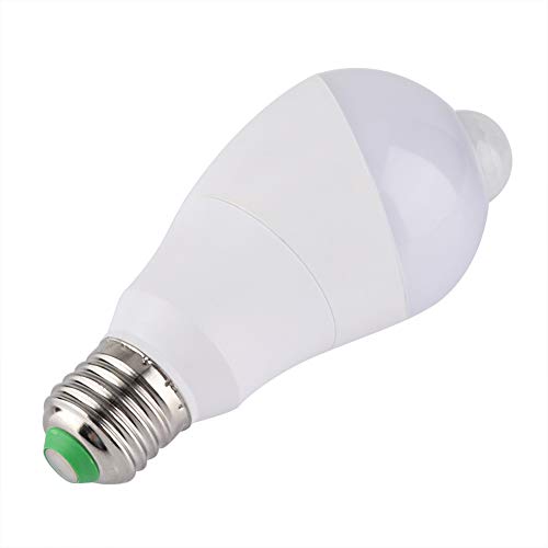 LED Glühbirne mit Bewegungsmelder, 350 Grad drehbarer Kopf, E27-Sockel, für Flur, Aluminiummaterial (7 Stunden) von Vvikizy