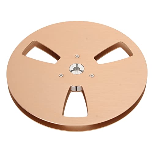 Vvikizy 1/4 7 Zoll Leere Rolle, Aluminiumlegierung Universeller Take -up -Rolle mit 3 Windwiderstandslöcher für Rollen zu Rollenplatten, Metall -Rollen -Nab -Scharnierbox (Gold) von Vvikizy