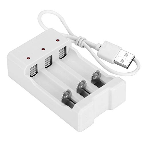 Vvikizy A03 Weißer ABS -Friendly -Hochtemperaturwiderstand USB -Ladegerät, 3 Slot -Batterie -Ladegerät mit Guter Kompatibilität für AA AAA -Batterie von Vvikizy