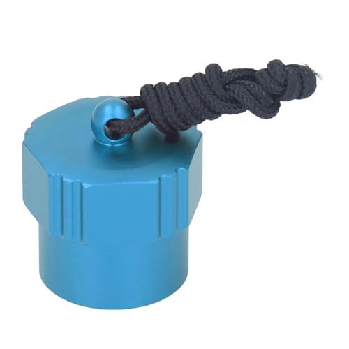 Vvikizy DIN -DIV -Staubkappe Wasserspeicher Ventil Beschützer Kappe Regler Abdeckungsabdeckung Aluminiumlegierung Universal Gewinde 1. Stufe mit Retentionsschnur für Unterwasser -DIN -DIN (Blau) von Vvikizy